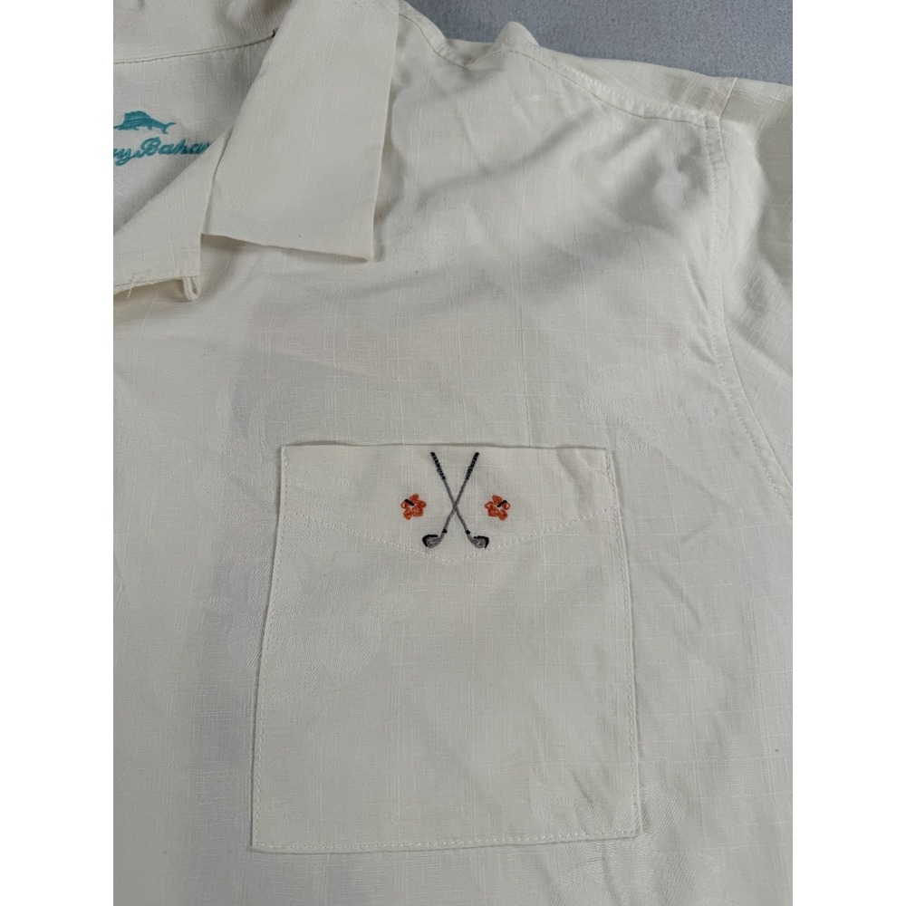 Mens 3XL Tommy Bahama The Course is Calling Golf Themed Camp Shirt 100% Silk - Picture 4 of 12